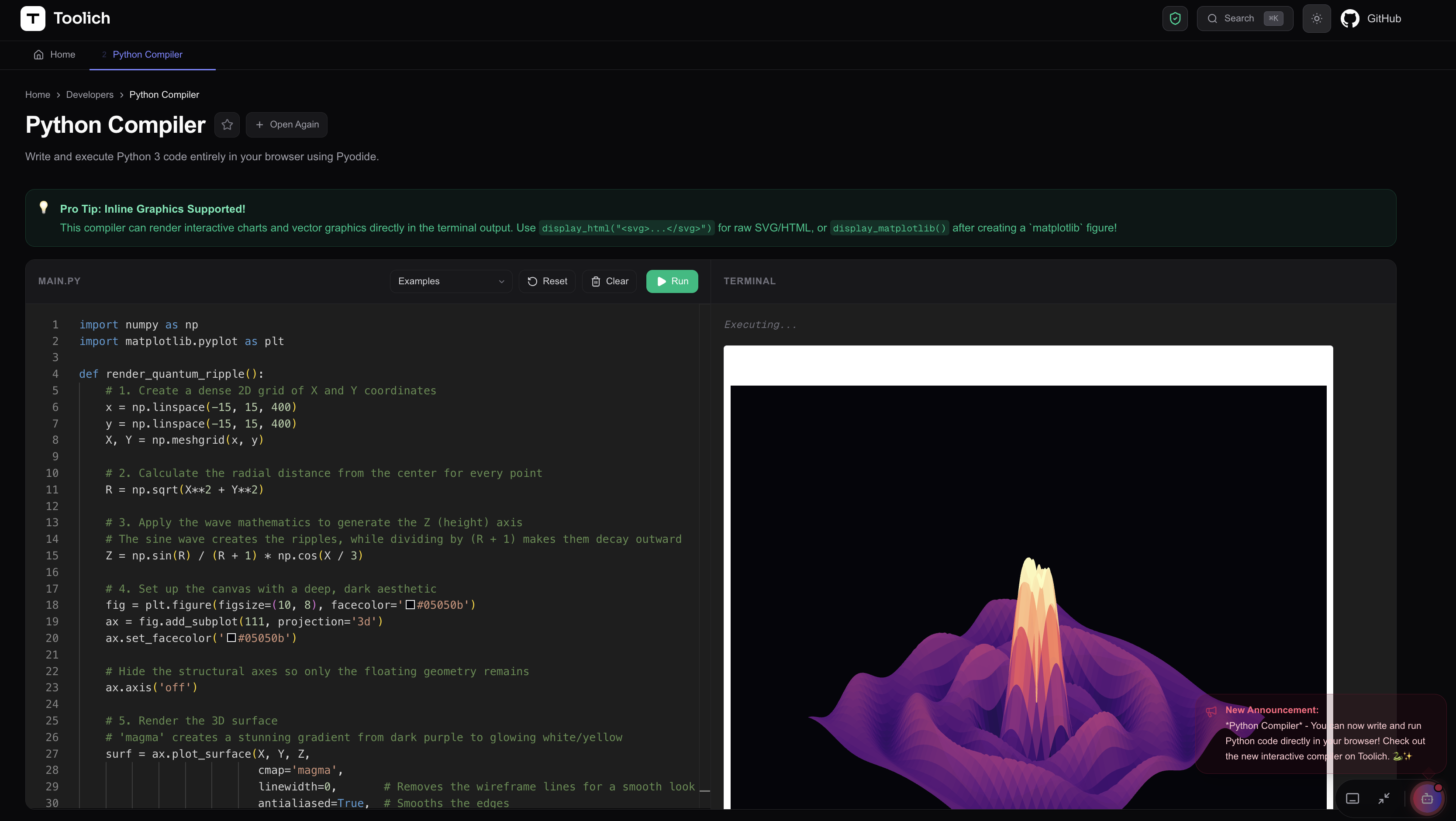 Interactive Python Compiler — Run Python & Data Viz in Your Browser